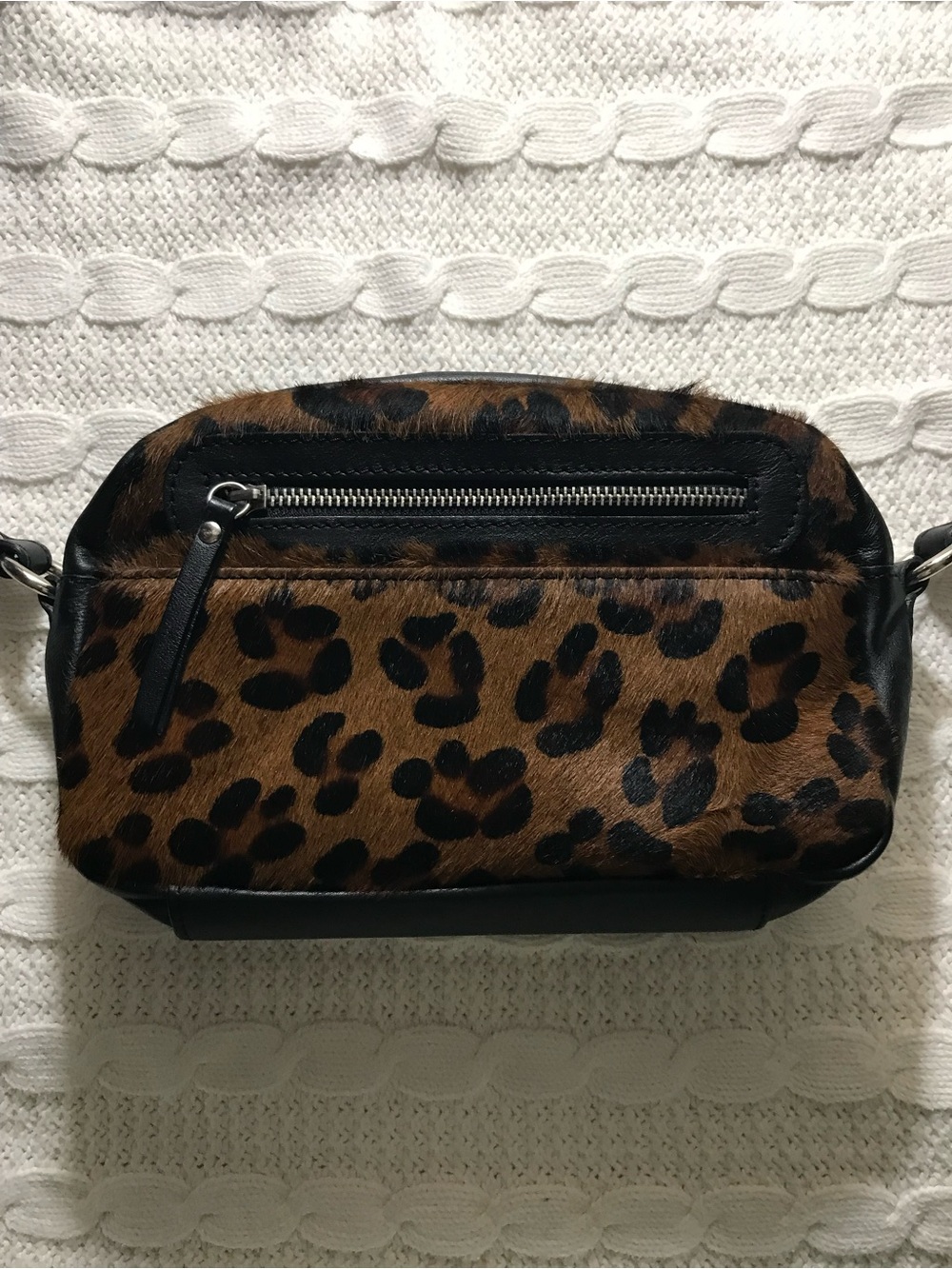 EUC Maurizio Taiuti Leopard and Leather Crossbody Bag